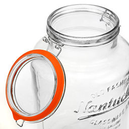 Лимонадник стеклянный с бугельным замком "Семья" 5л, д19см h29,5см, д/горловины 11,2см, с краником, крышка с силиконовый уплотнитель (д/основания 16см) (Китай)