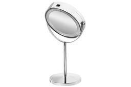 Зеркало двустороннее на подставке 20,5*13,5*36 см "Хром" 5-кратный зум, со светод. подсветкой