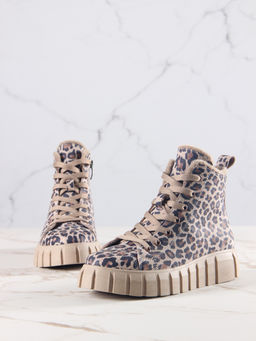 Ботинки 217.91505be.Бежевый леопард/мех