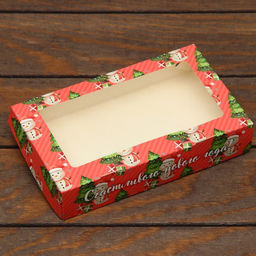 Цена за 20 шт. Коробка складная Снеговичок, розовая, 20 х 12 х 4 см - Simaland фото 5