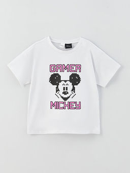 Bisiklet Yaka Mickey Mouse Bask?l? K?sa Kollu K?z ?ocuk Pijama Tak?m? - Waikiki фото 2