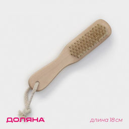 Щётка-пемза для тела с ручкой Доляна, натуральная щетина  фото 5