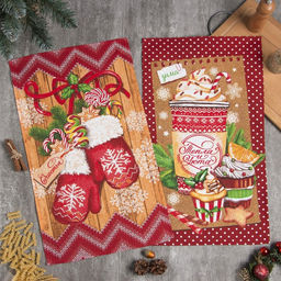 Набор кухонных полотенец Доляна Тепла и уюта 35х60см-2шт, 100% хлопок