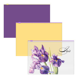 АКЦИЯ Цена за 1 шт. Набор из 3 zip-пакетов пластиковых ErichKrause® Soft Iris, B5, полупрозрачный, ассорти