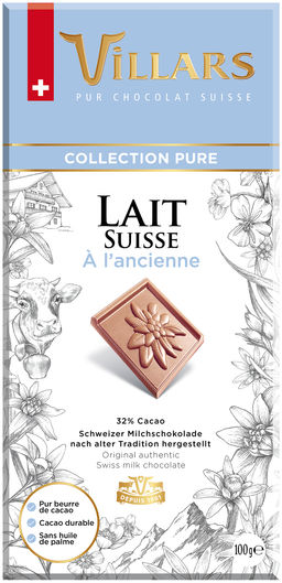 Шоколад Villars молочный 32% 100 г, Швейцария
