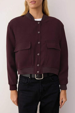 Siyah Premium Bomber Crop Dokuma Ceket TWOAW24CE00047 - Trendyolmilla фото 22