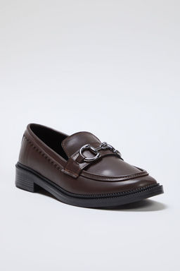 Trendyol Shoes Siyah Toka Detayl? Duz Kad?n Loafer Ayakkab? TAKSS25LA00002