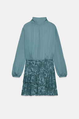 RUFFLED COMBINED MINI DRESS - Zara фото 6