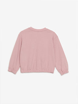 Bisiklet Yaka Bask?l? Uzun Kollu K?z ?ocuk Sweatshirt - Waikiki фото 2