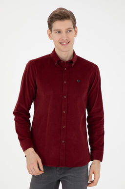 U. S. Polo Assn / Мужская бордовая рубашка с длинным рукавом - U.s. polo assn фото 8