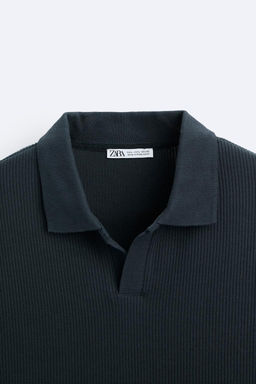TEXTURED POLO SHIRT WITH RIBBED TRIMS - Zara фото 36