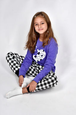 Пижама для девочки 91232 пыльная роза/черная клетка 870 Lets go - Let's go фото 10