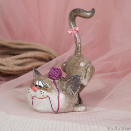 Цена за 2 шт. Фигурка Кошка с клубком 9 см / YX11057 /уп 2/48/