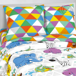 Весёлый зоопарк 1,5 сп./Пододеяльник: 1 шт. - 215*145; Простыня: 1 шт. - 214*150; Наволочка: 2 шт. - 70*70; Поплин детский - Артпостель фото 2