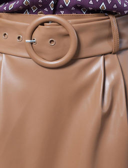 VILATTE / Юбка с защипами из эластичной эко-кожи  фото 3