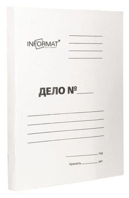 Цена за 10 шт. Папка-обложка без скоросшивателя INFORMAT ДЕЛО А4 белый немелов. картон 320 г/м2
