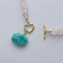 Колье из Амазонита и Розового кварца