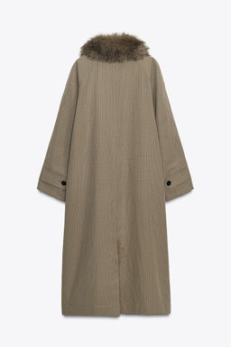 ZW COLLECTION LIMITED EDITION REVERSIBLE TRENCH COAT WITH FAUX FUR COLLAR - Zara фото 4