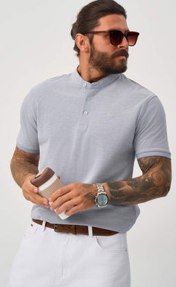 Поло Fine Joyce F511-07-104 серый хлопок с нейлоном  фото 2