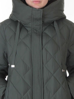 8353 DK. GREEN Пальто зимнее женское (200 гр. холлофайбер)
