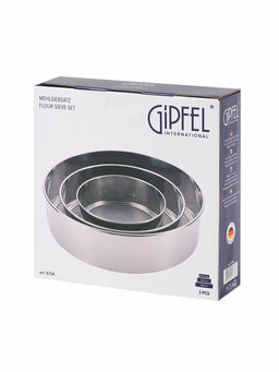 5734 GIPFEL Набор сит для просеивания муки 3шт. (15,5см/22см/28см). Материал: нерж.сталь