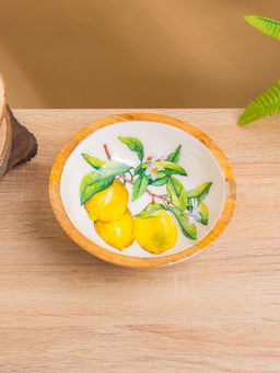 Салатник «Лимоны», 17.5×17.5×6.5 см, дерево манго