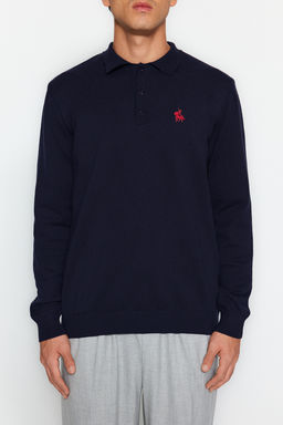 TRENDYOL MAN Lacivert Erkek Regular Polo Yaka Duz Triko Kazak TMNAW24KZ00067 - Trendyolmilla фото 42