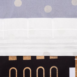 Комплект штор для кухни с подхватами «Этель. Золотой город, 2 шт., белые, чёрные, 145×180 см