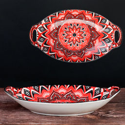 Блюдо с ручками овальное 27х15х5,5 см / ZY025 /уп 48/ - ГалеонТрейд фото 9