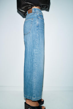 Z.08 BELTED WIDE-LEG CROPPED JEANS - Zara фото 13