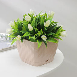 Цена за 2 шт. Горшок для цветов с поддоном «Классика», 1 л, бежевый