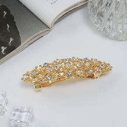 Заколка - автомат для волос «Сессилия», классик, 9 см, золото