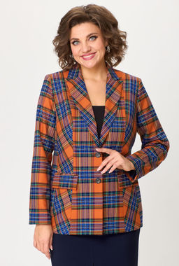 Костюм БелЭльСтиль 412/597 клетка терракот+синий фото 2