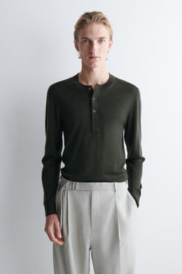CAMISETA HENLEY DE LANA MERINO SLIM FIT - H&m фото 2