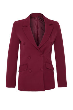 Bordo Regular Astarl? Dokuma Blazer Ceket TWOSS21CE0137