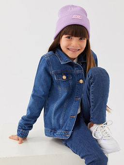G?mlek Yaka K?z ?ocuk Jean Ceket