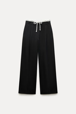 WIDE-LEG TROUSERS WITH DOUBLE WAISTBAND - Zara фото 4