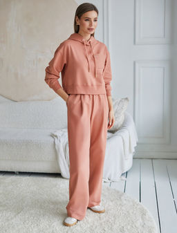 VILATTE / Свободные брюки из эластичного футера-двухнитки  фото 5