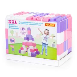 Конструктор строительный XXL, 45 элементов (v2) + соединитель (45 элементов)