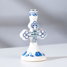 Подсвечник крестик Гжель, керамика - Simaland фото 3