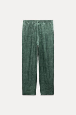ZW COLLECTION 100% RAMIE PYJAMA-STYLE TROUSERS - Zara фото 12