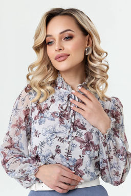 Блузка женская 7059-24/04/Бежевый, бордовый