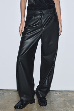 ZW COLLECTION BALLOON LEATHER EFFECT TROUSERS - Zara фото 2