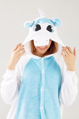 Пижама кигуруми голубой Единорог с крыльями