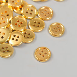 Пуговицы пластик 4 прокола «Золотая», 1.2×1.2 см, набор 40 шт.