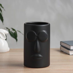 Ваза для цветов «Пьетро», очки, 18.5×11.5 см, керамика, чёрная