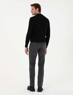 Antrasit Straight Fit Jean Pantolon
