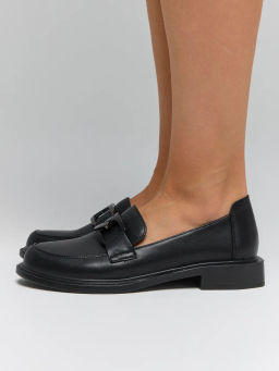 Лоферы женские черные, н/к