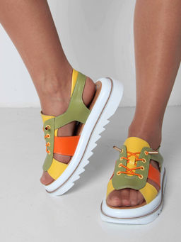 Босоножки 2029.2525w. Авокадо желтый оранжевый