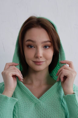 9937 Пуловер с капюшоном мята - Martichelli фото 9